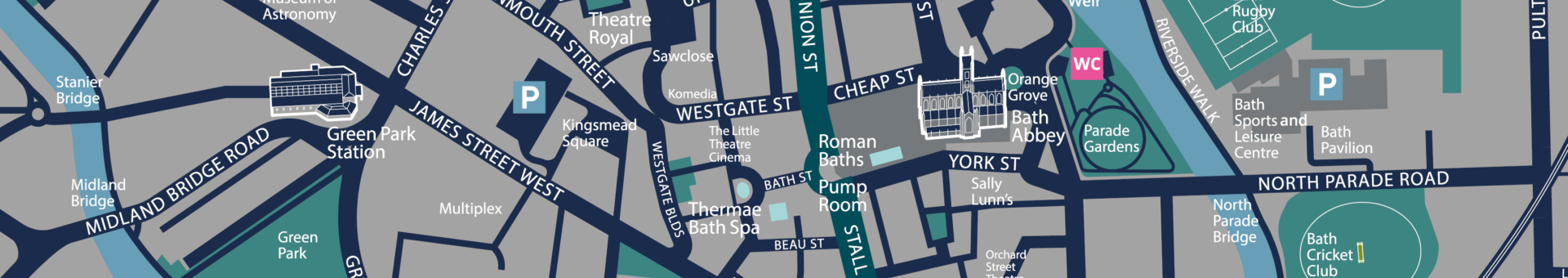 Map of Bath, UK