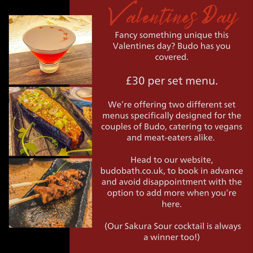 Valentine's Day set menu at Budo