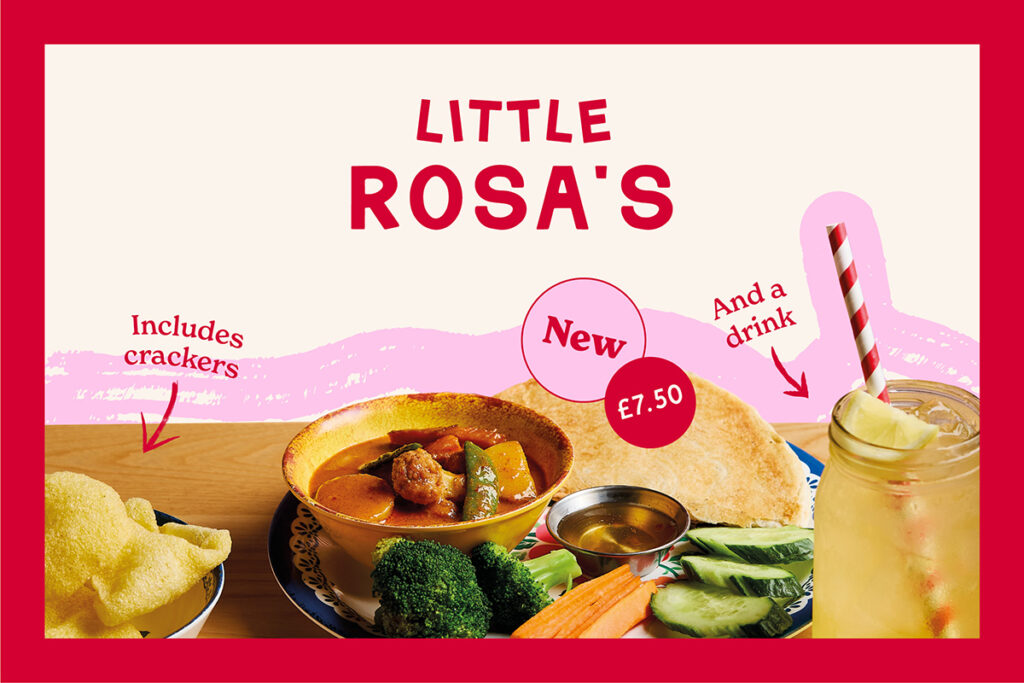 Kids menu publicity Rosa's Thai