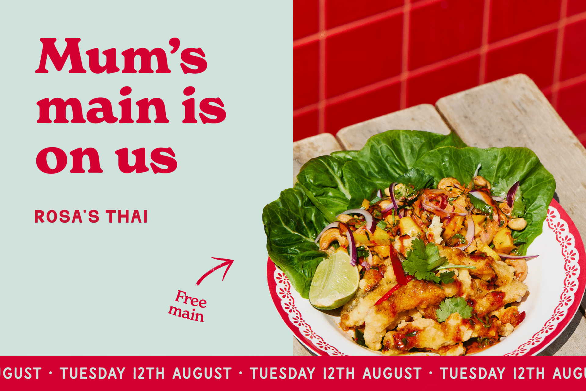 Rosa's Thai Mother's Day Main offer