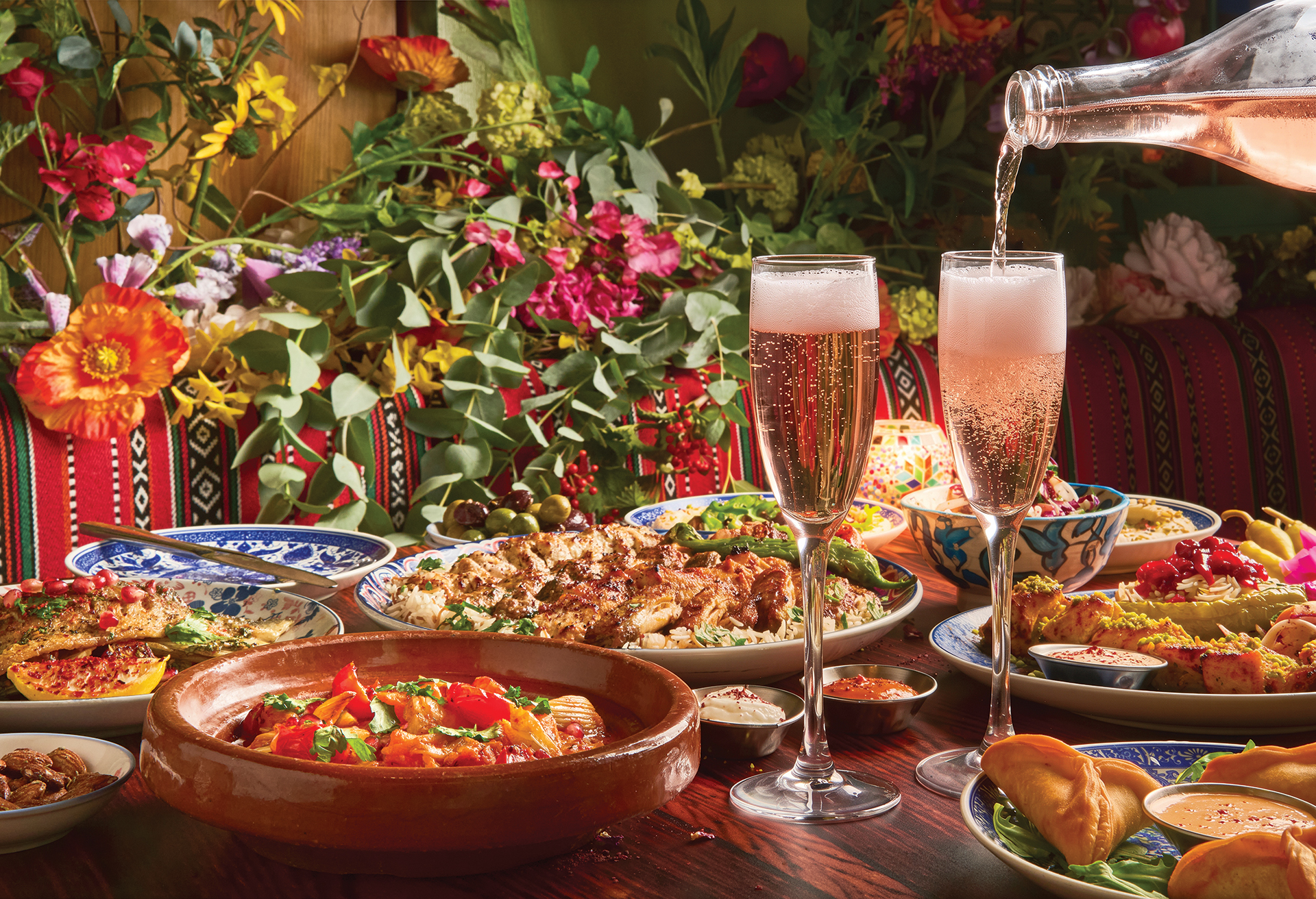 table showing christmas meal